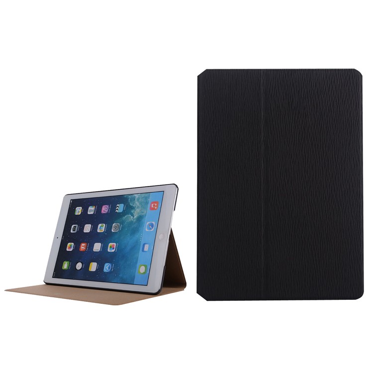 Tree Skin Leather Stand Tablet Case for iPad 9.7-inch (2017) - Black-1