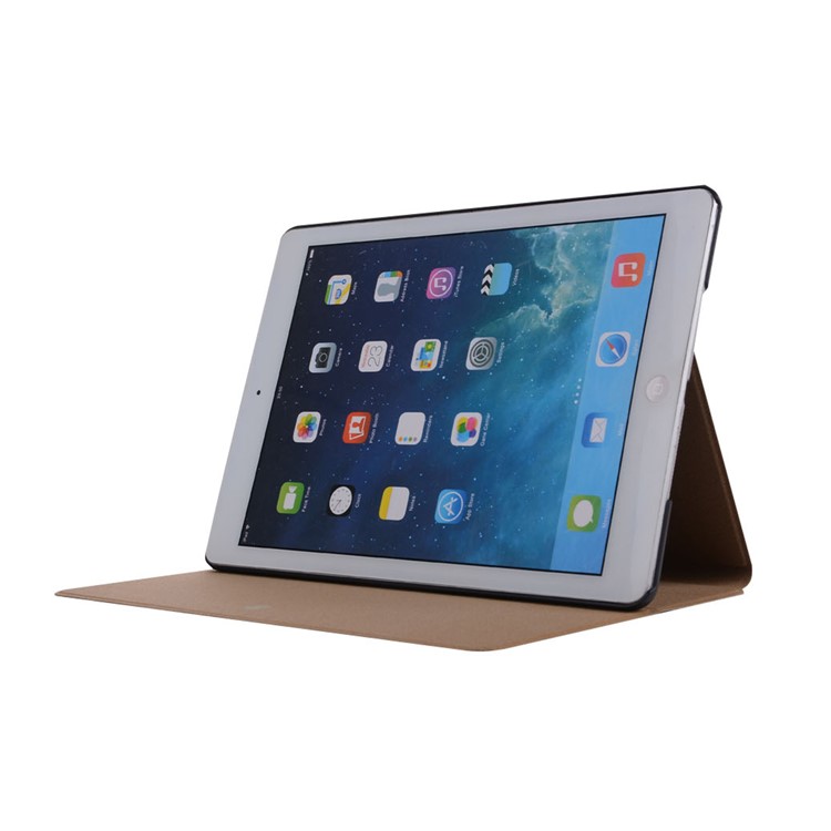Tree Skin Leather Stand Tablet Case for iPad 9.7-inch (2017) - Black-4
