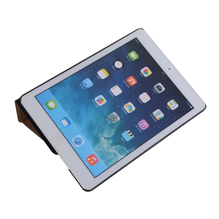 Tree Skin Leather Stand Tablet Case for iPad 9.7-inch (2017) - Black-6
