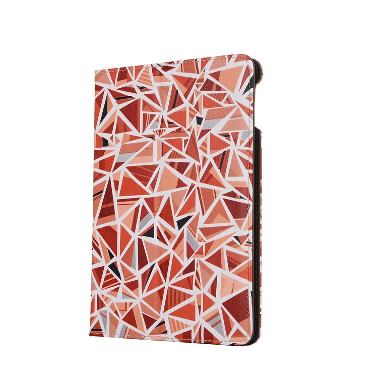 Printing Leather Stand Case with Elastic Hand Strap for iPad mini 5 - Triangle Pattern-3