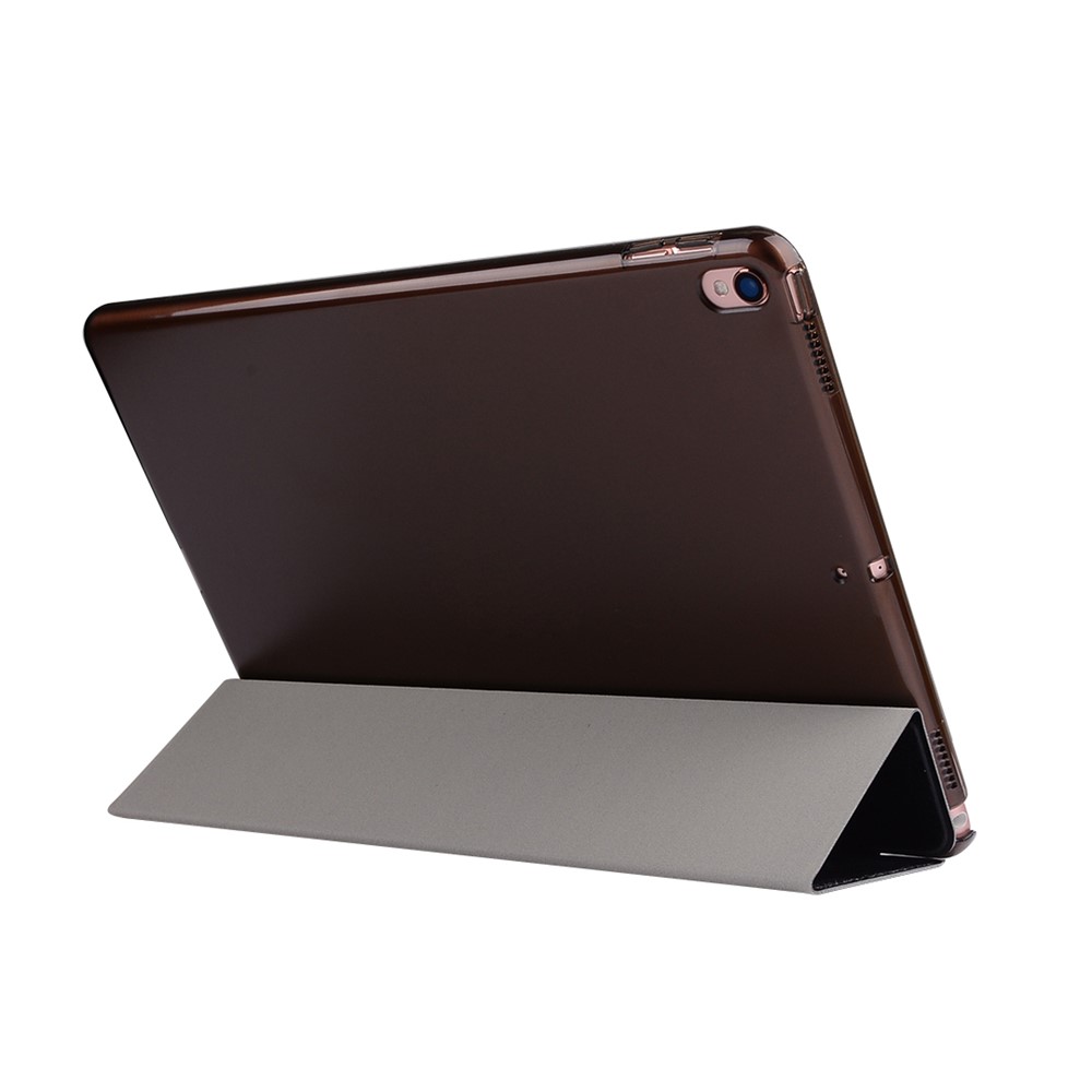 For iPad Pro 10.5 inch Tri-Fold Stand Smart Leather Case Silk Texture - Black-3