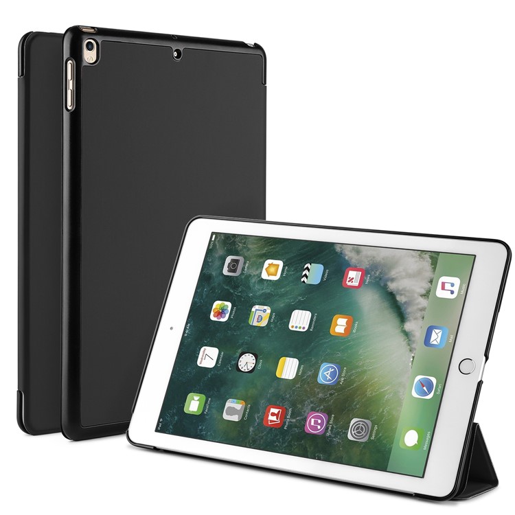 Auto-wake/sleep Tri-fold Stand Protective Leather Cover for iPad Pro 10.5-inch - Black-1