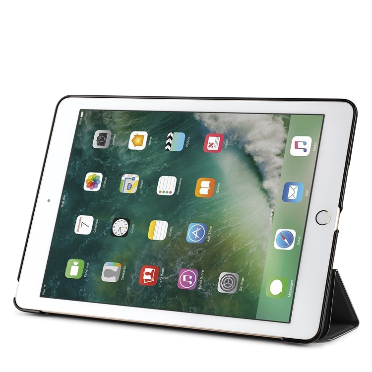 Auto-wake/sleep Tri-fold Stand Protective Leather Cover for iPad Pro 10.5-inch - Black-4