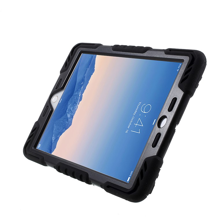 PEPKOO Spider Series PC + Silicone Heavy Duty Case Cover for iPad 9.7-inch (2017) - Black-5
