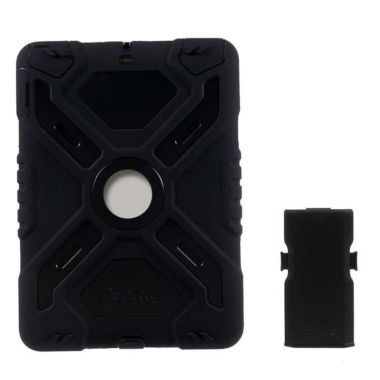 PEPKOO Spider Series PC + Silicone Heavy Duty Case Cover for iPad 9.7-inch (2017) - Black-6