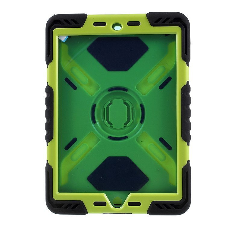 PEPKOO for iPad 9.7-inch (2017) Spider Series PC + Silicone Combo Cover with Kickstand - Green / Black-3