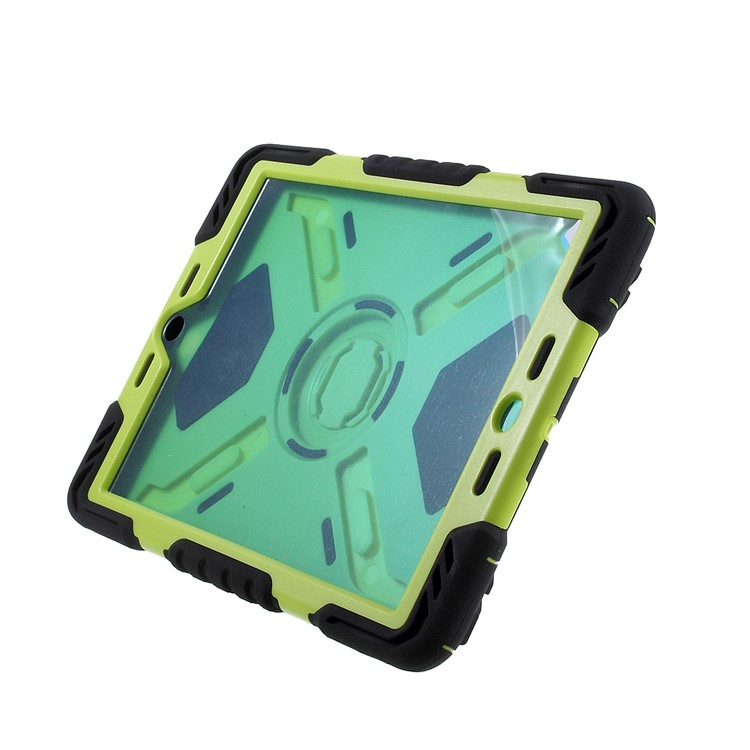 PEPKOO for iPad 9.7-inch (2017) Spider Series PC + Silicone Combo Cover with Kickstand - Green / Black-6