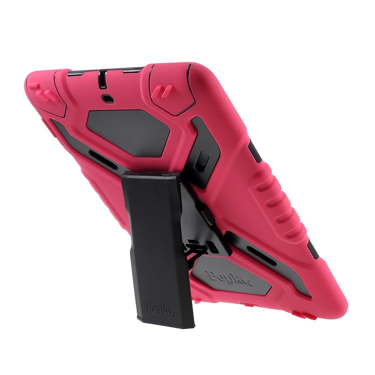 PEPKOO for iPad 9.7 (2018) / 9.7 (2017) Spider Series Heavy Duty PC + Silicone Protective Shell - Black / Rose-5