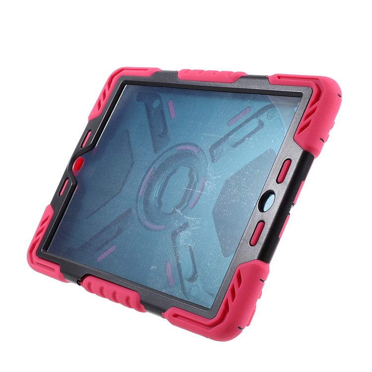 PEPKOO for iPad 9.7 (2018) / 9.7 (2017) Spider Series Heavy Duty PC + Silicone Protective Shell - Black / Rose-7