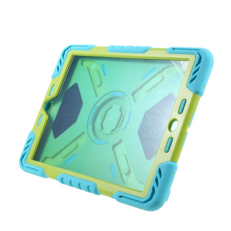 PEPKOO for iPad 9.7 (2018) / 9.7 (2017) Spider Series Heavy Duty PC + Silicone Hybrid Case - Green / Blue-7