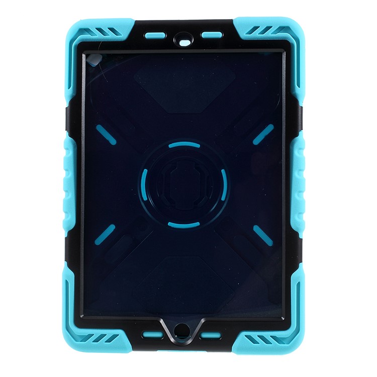 PEPKOO for iPad 9.7 (2018) / 9.7 (2017) Spider Series Heavy Duty PC + Silicone Tablet Case - Black / Blue-3