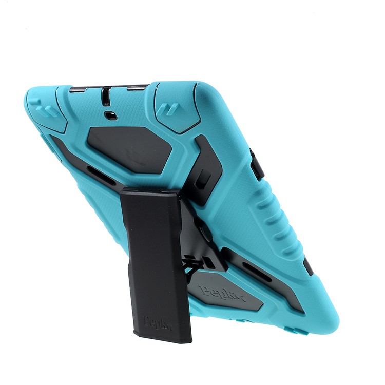 PEPKOO for iPad 9.7 (2018) / 9.7 (2017) Spider Series Heavy Duty PC + Silicone Tablet Case - Black / Blue-5
