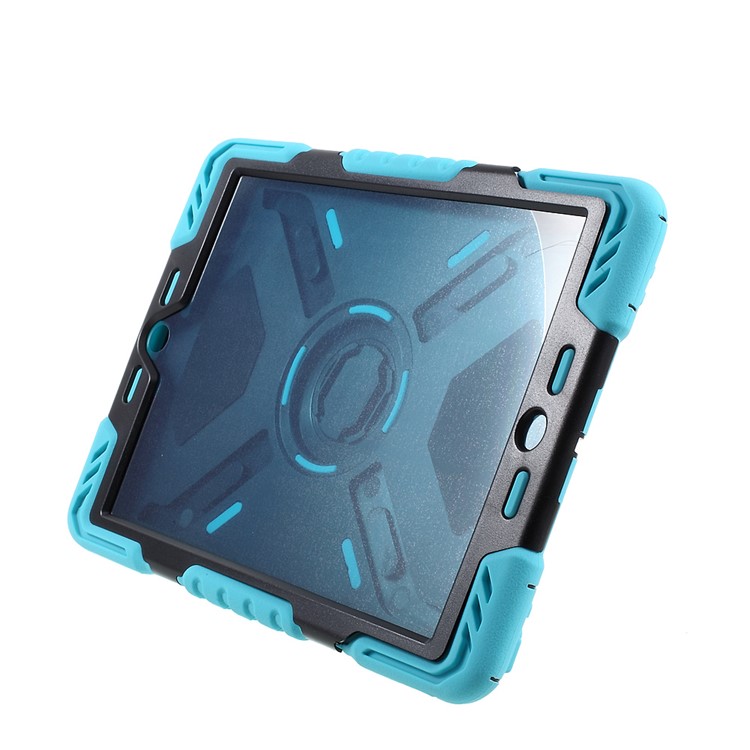 PEPKOO for iPad 9.7 (2018) / 9.7 (2017) Spider Series Heavy Duty PC + Silicone Tablet Case - Black / Blue-7