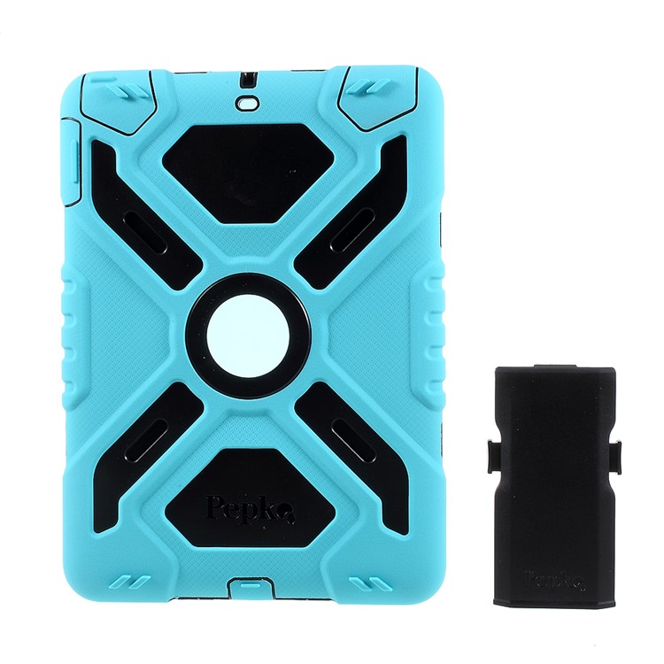 PEPKOO for iPad 9.7 (2018) / 9.7 (2017) Spider Series Heavy Duty PC + Silicone Tablet Case - Black / Blue-8