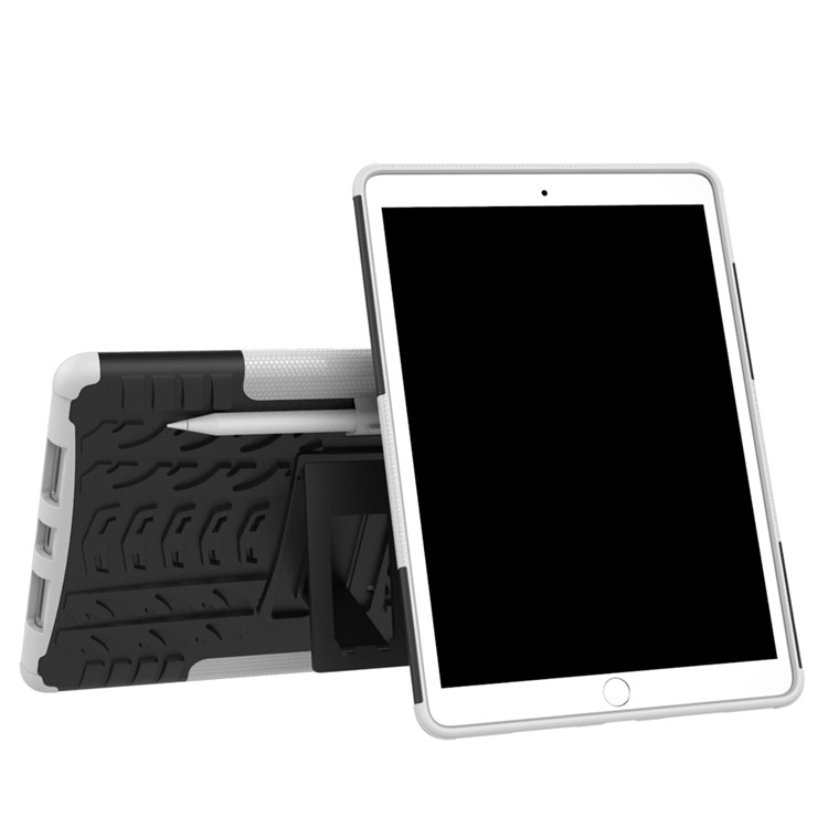 2-in-1 Tyre Pattern Kickstand PC + TPU Hybrid Cover for iPad Air 10.5 (2019) / Pro 10.5 (2017) - White-2