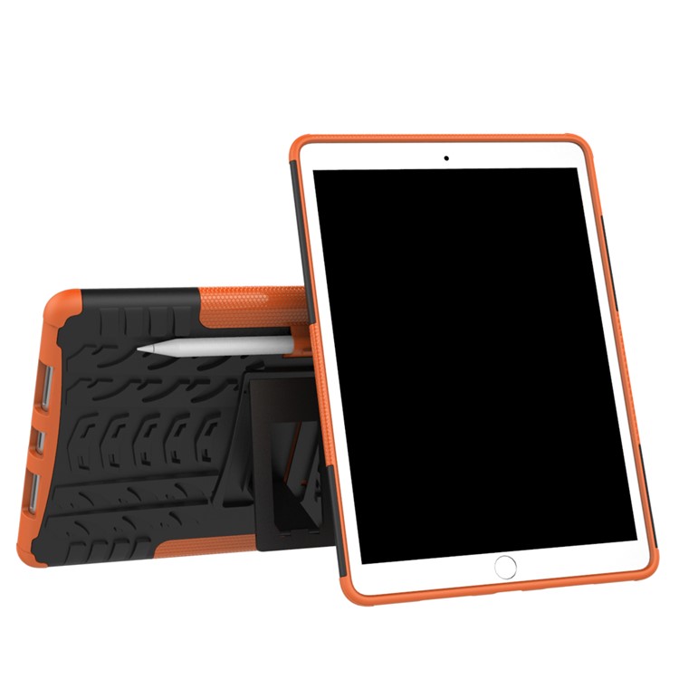 2-in-1 Tyre Pattern Kickstand PC + TPU Combo Cover for iPad Air 10.5 (2019) / Pro 10.5 (2017) - Orange-2