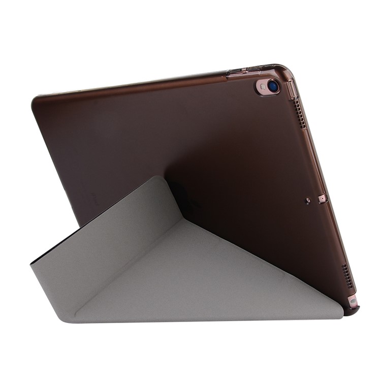 Silk Texture Smart Origami Stand Leather Flip Case for iPad Pro 10.5-inch (2017) - Black-4