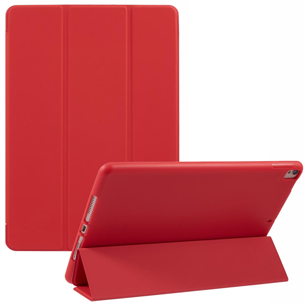 Cubierta Inteligente De Cuero Triple Plegable Para IPad Air 10.5 (2019) / Pro 10.5 (2017) - Rojo