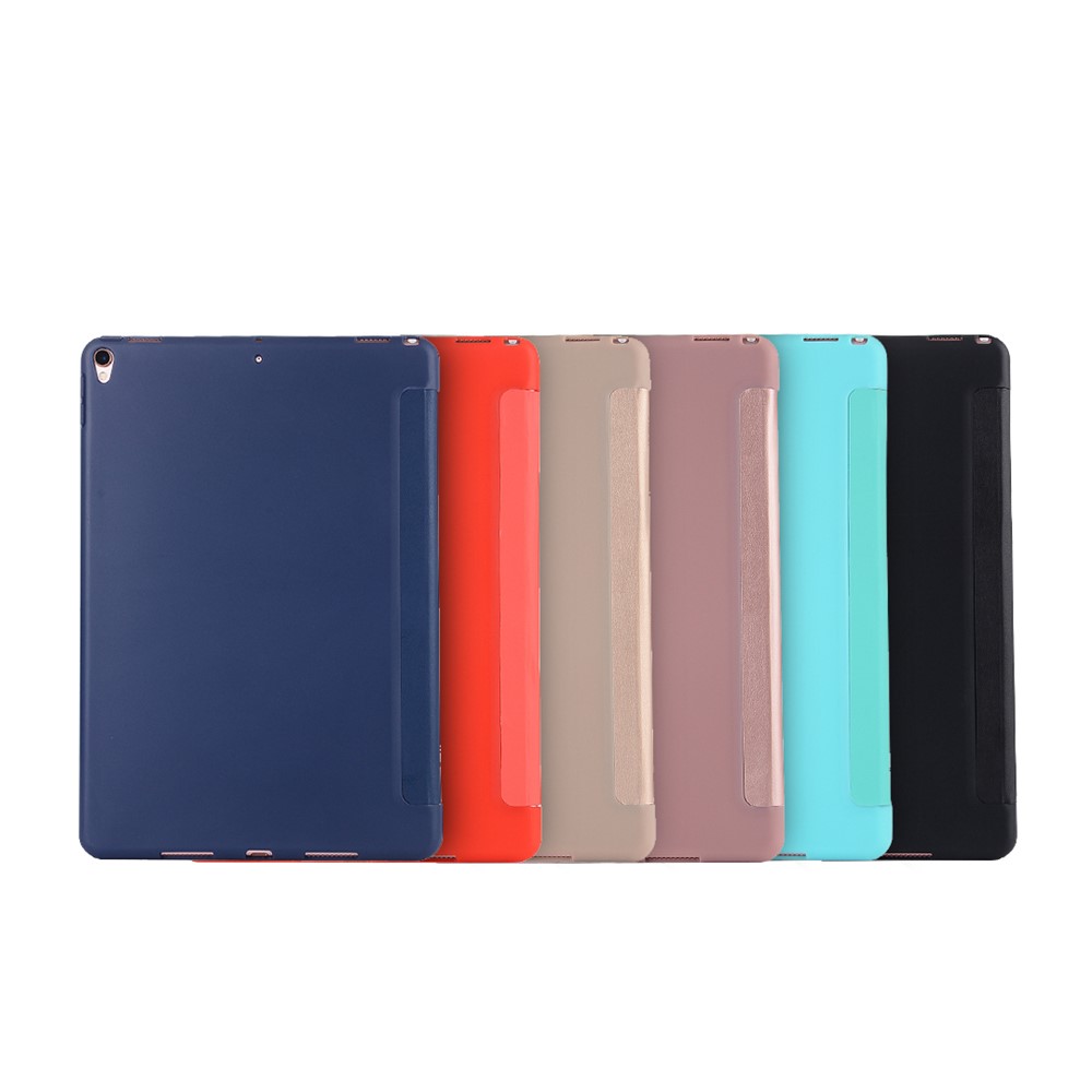 Cubierta Inteligente De Cuero Triple Plegable Para IPad Air 10.5 (2019) / Pro 10.5 (2017) - Rojo