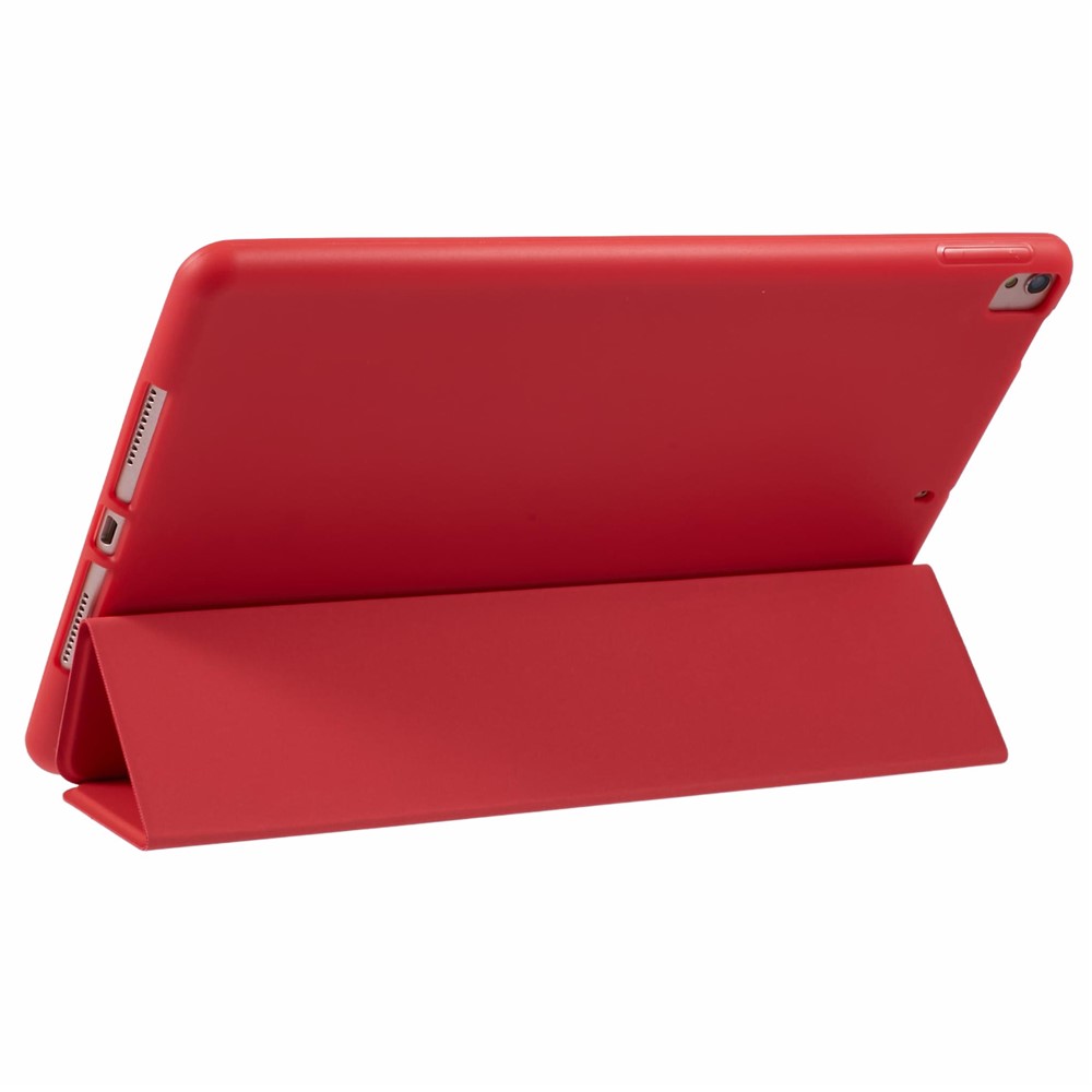 Cubierta Inteligente De Cuero Triple Plegable Para IPad Air 10.5 (2019) / Pro 10.5 (2017) - Rojo