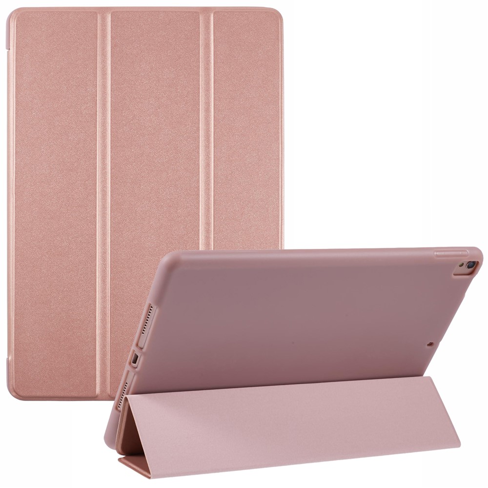Tri-fold Stand Smart Leather Protector Case for iPad Air 10.5 (2019)/Pro 10.5 (2017) - Rose Gold-1