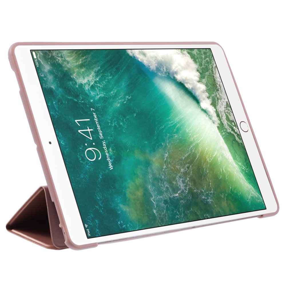 Tri-fold Stand Smart Leather Protector Case for iPad Air 10.5 (2019)/Pro 10.5 (2017) - Rose Gold-2