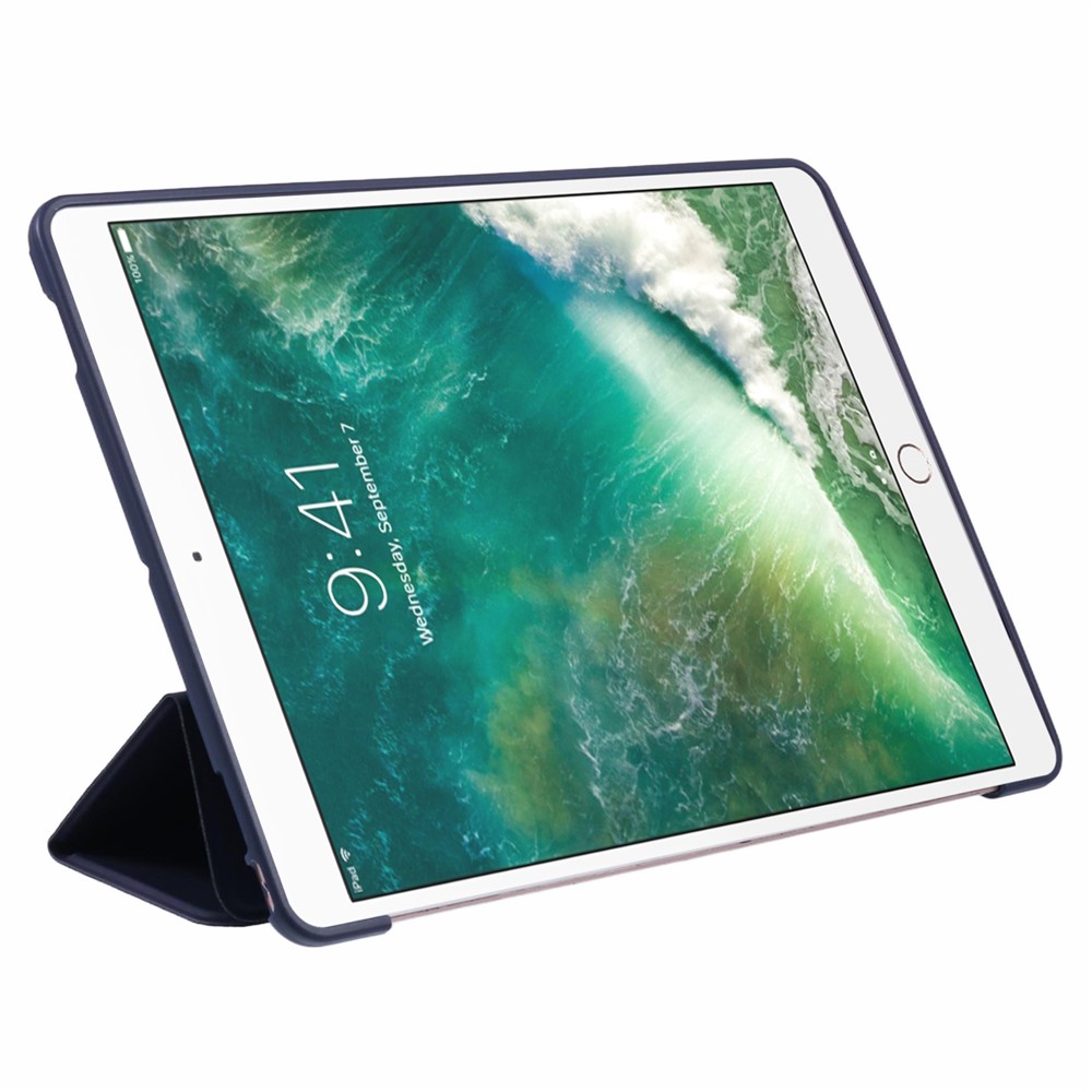 Protective Leather Smart Case Tri-fold Stand Shell for iPad Air 10.5 (2019)/Pro 10.5 (2017) - Dark Blue-2