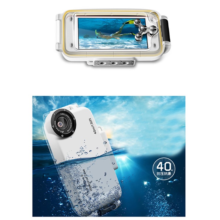 MEIKON IPX8 40m/130ft Underwater Waterproof Diving Case for iPhone 6s 6 4.7 inch - White-2