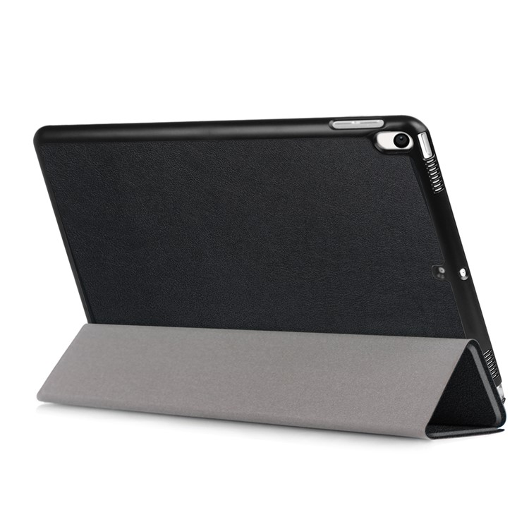 For iPad Pro 10.5 (2017) Smart Leather Wallet Tri-fold Stand Protective Cover - Black-5