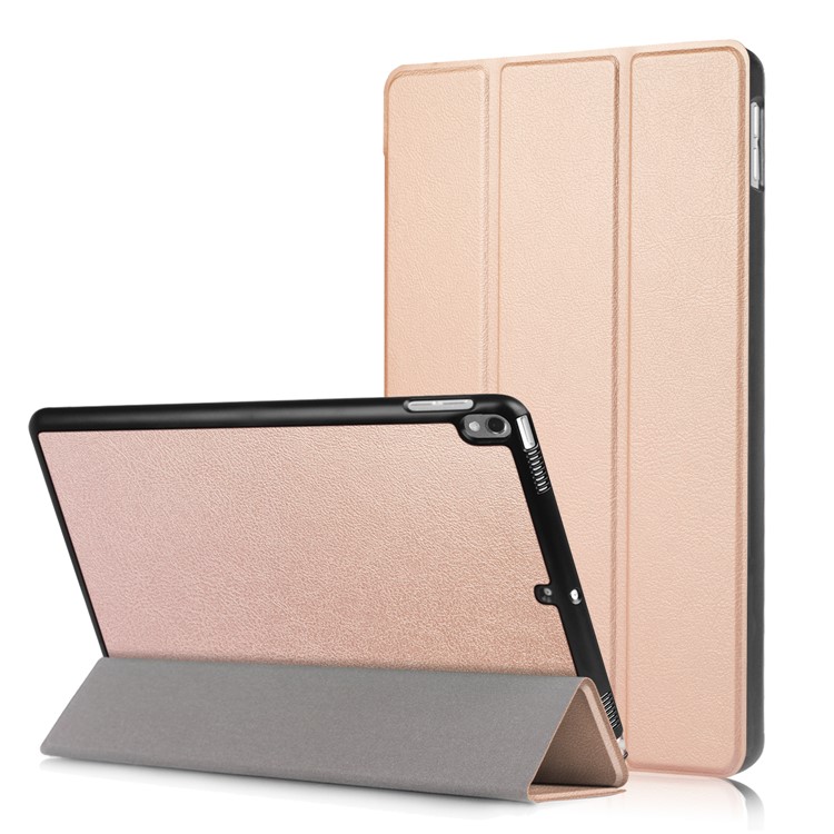 

For iPad Pro 10.5 (2017) Smart Leather Wallet Tri-fold Stand Case - Gold