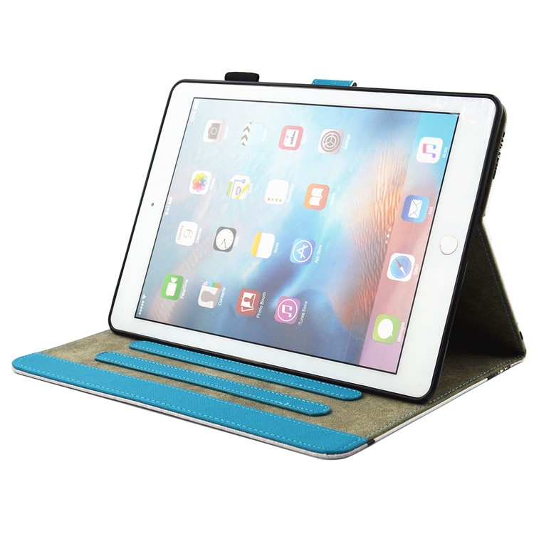 Smart Pattern Printing Stand Card Slot Leather Tablet Case for iPad Pro 10.5-inch (2017) - Raindrops-6