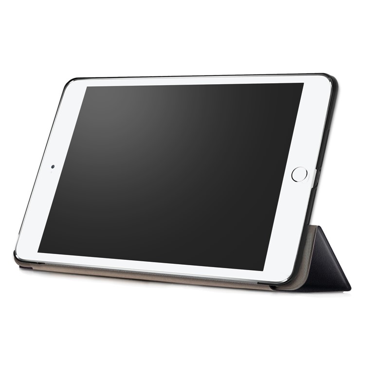 Litchi Texture Auto-wake/sleep Tri-fold Stand Protective Leather Cover for iPad 9.7 (2018) / 9.7 (2017) - Black-5