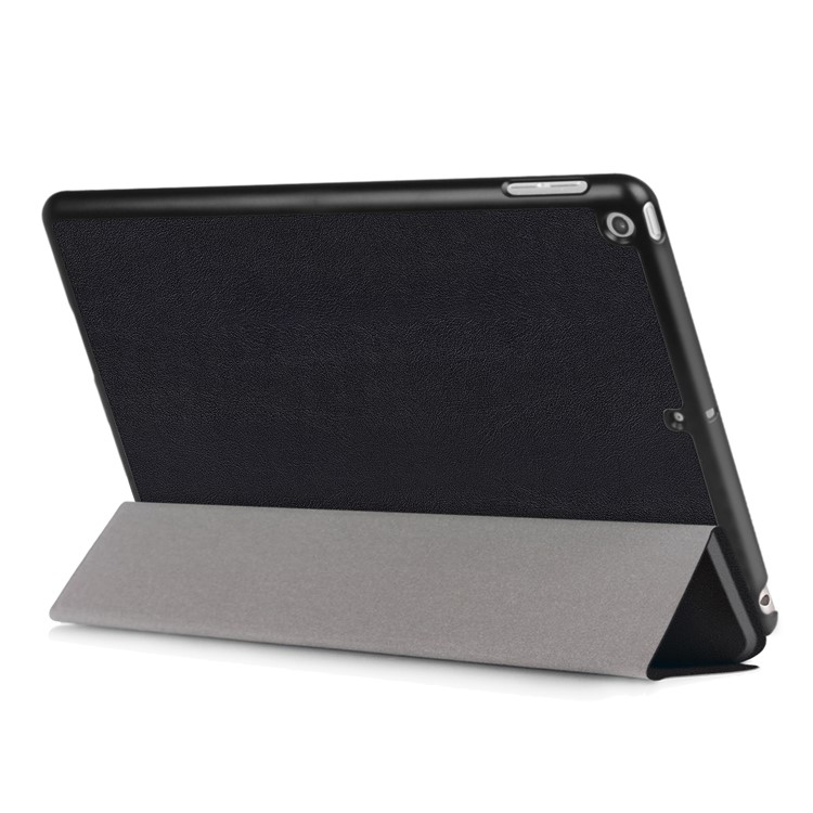 Litchi Texture Auto-wake/sleep Tri-fold Stand Protective Leather Cover for iPad 9.7 (2018) / 9.7 (2017) - Black-6