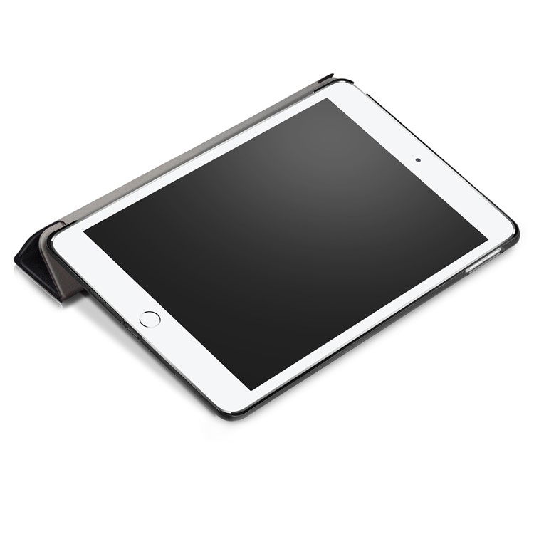 Litchi Texture Auto-wake/sleep Tri-fold Stand Protective Leather Cover for iPad 9.7 (2018) / 9.7 (2017) - Black-7