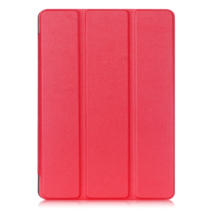 litchi Skin automático-wake/sleep tri-Pliegue la cubierta de cuero protectora del soporte para el iPad 9.7(2017) - rojo-2