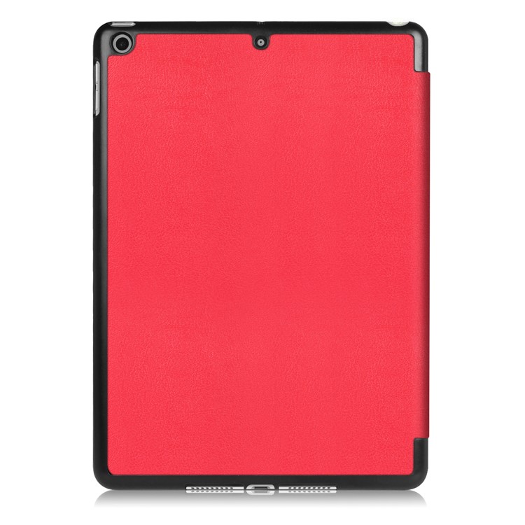 litchi Skin automático-wake/sleep tri-Pliegue la cubierta de cuero protectora del soporte para el iPad 9.7(2017) - rojo-3