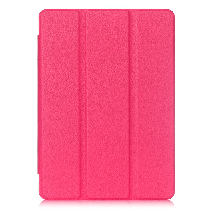 Litchi Texture Auto-wake/sleep Tri-fold Stand Protective Leather Case for iPad 9.7 (2018) / 9.7 (2017) - Rose-2