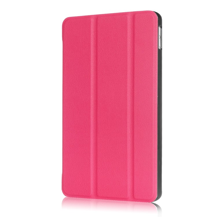 Litchi Texture Auto-wake/sleep Tri-fold Stand Protective Leather Case for iPad 9.7 (2018) / 9.7 (2017) - Rose-4