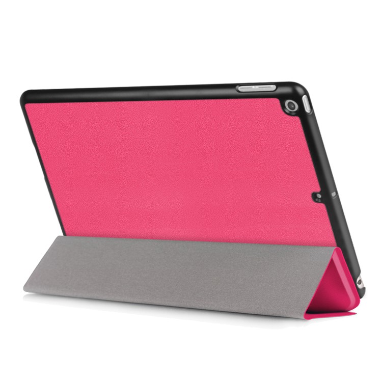Litchi Texture Auto-wake/sleep Tri-fold Stand Protective Leather Case for iPad 9.7 (2018) / 9.7 (2017) - Rose-6