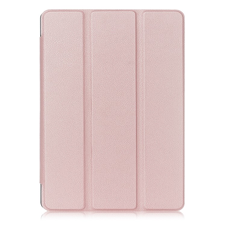 litchi ordito auto-wake/sleep tri-Pieghevole Shell in pelle protettiva per iPad 9.7(2017) - alzarsi aureo-2