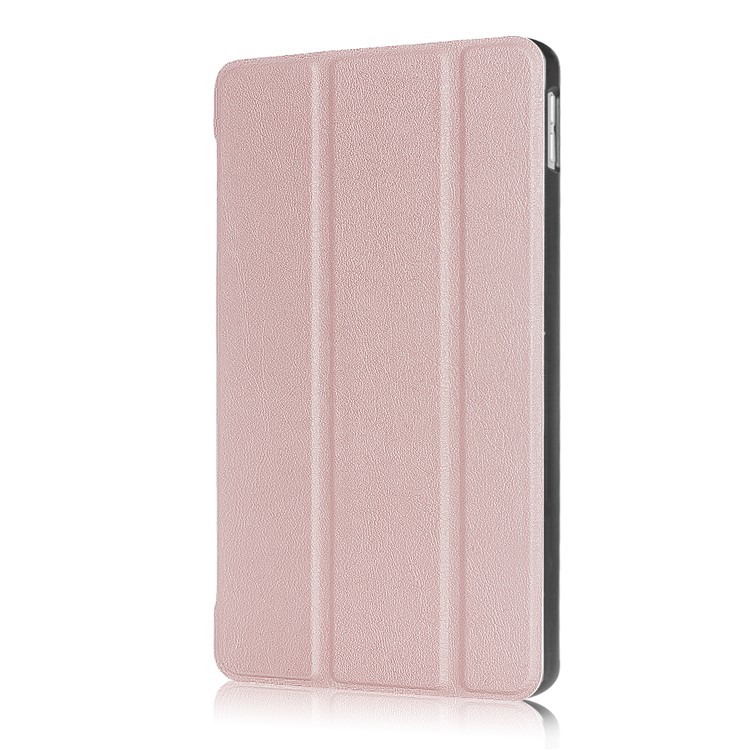 litchi ordito auto-wake/sleep tri-Pieghevole Shell in pelle protettiva per iPad 9.7(2017) - alzarsi aureo-4