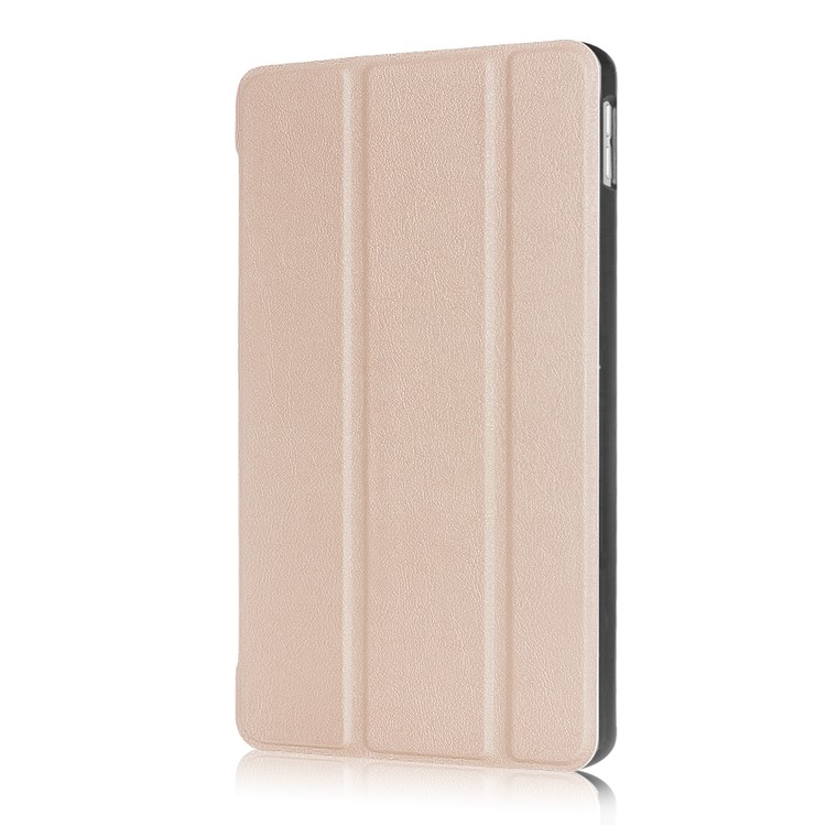 Litchi Texture Auto-wake/sleep Tri-fold Stand Protective Leather Tablet Cover for iPad 9.7 (2018) / 9.7 (2017) - Gold-4