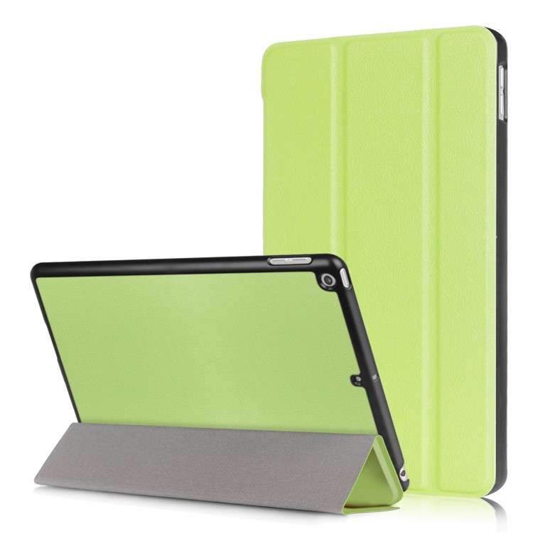 Litchi Textur Intelligente Wake / Sleep Tri-fold Stehen Schützende Leder Smart Gehäuse Für Ipad 9.7 (2017) - Grün-1
