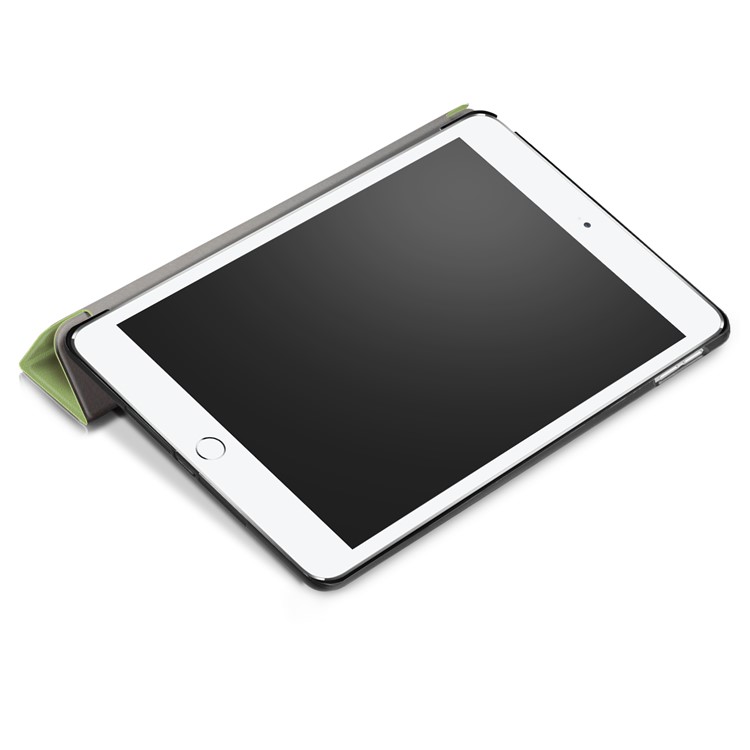 Litchi Textur Intelligente Wake / Sleep Tri-fold Stehen Schützende Leder Smart Gehäuse Für Ipad 9.7 (2017) - Grün-7