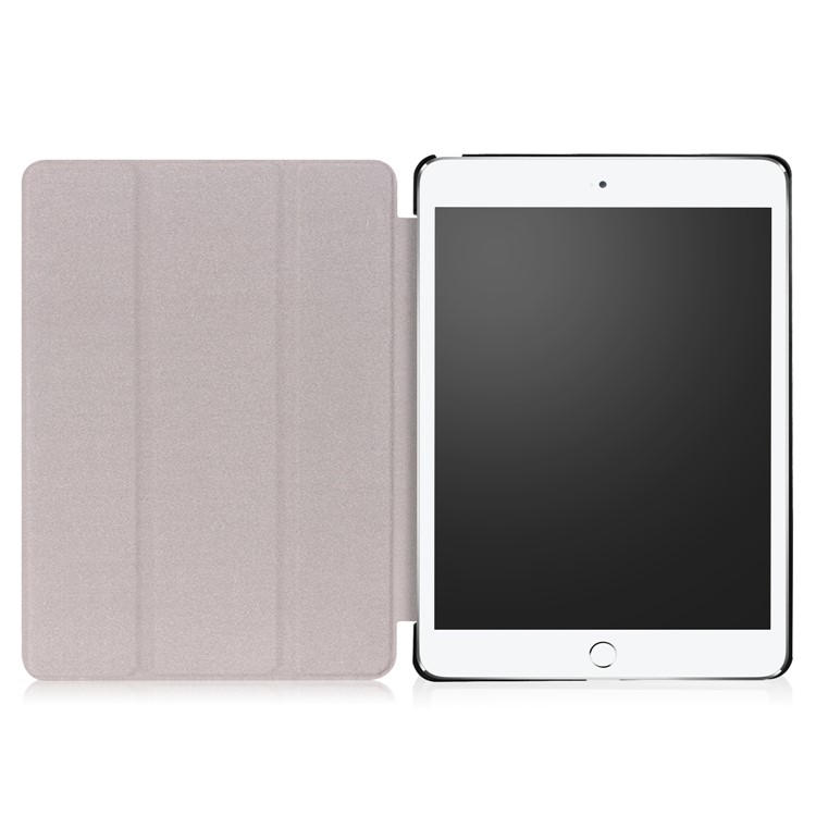 Litchi Textur Intelligente Wake / Sleep Tri-fold Stehen Schützende Leder Smart Gehäuse Für Ipad 9.7 (2017) - Grün-9