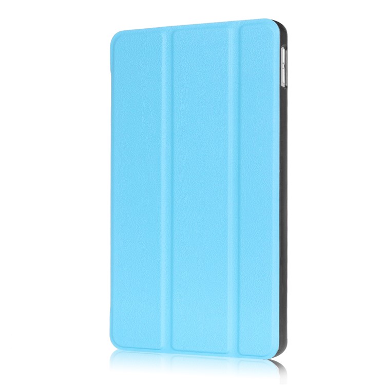 Litchi Texture Auto-wake/sleep Protective Leather Shell with Tri-fold Stand for iPad 9.7 (2018) / 9.7 (2017) - Baby Blue-4