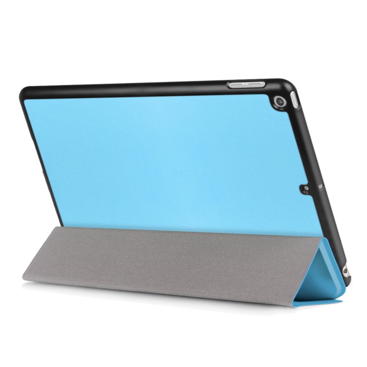 Litchi Texture Auto-wake/sleep Protective Leather Shell with Tri-fold Stand for iPad 9.7 (2018) / 9.7 (2017) - Baby Blue-6