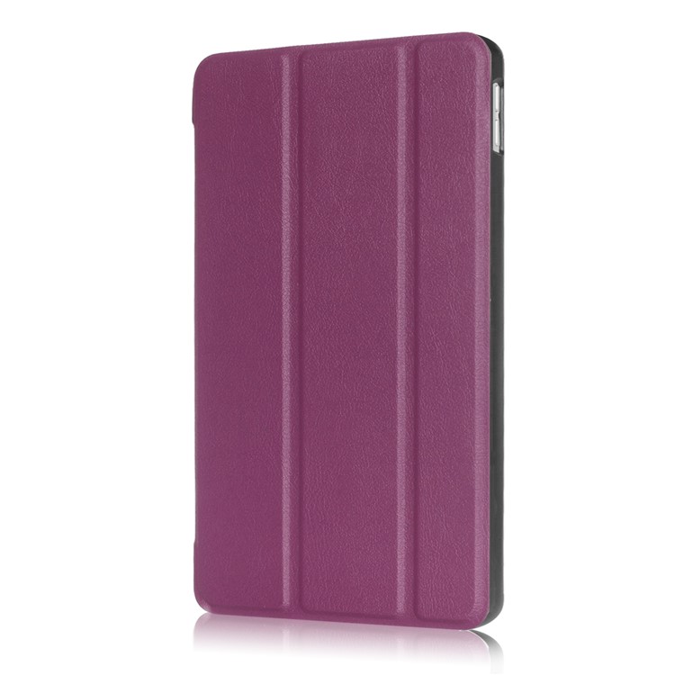 Litchi Skin Auto-wake/sleep Protective Leather Tablet Shell with Tri-fold Stand for iPad 9.7 (2018) / 9.7 (2017) - Purple-4