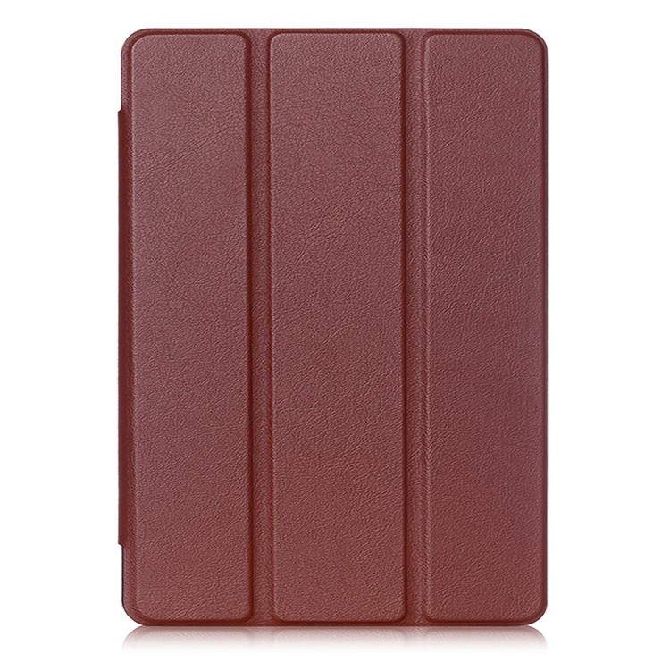 Litchi Skin Auto-wake/sleep Tri-fold Stand Protective Leather Casing for iPad 9.7 (2018) / 9.7 (2017) - Brown-2