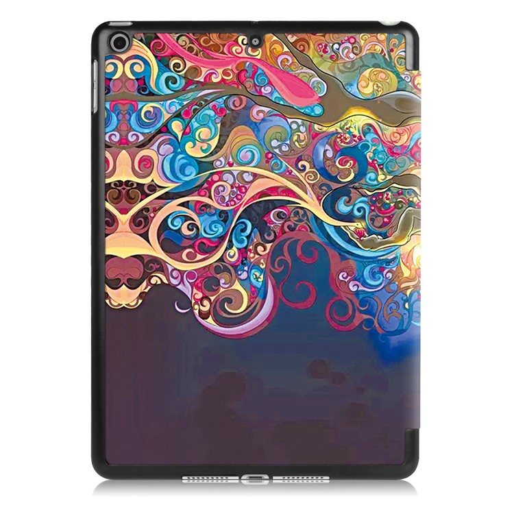 Pattern Printing Tri-fold Stand Leather Case for iPad 9.7 (2018) / 9.7 (2017) - Magic Tree-3
